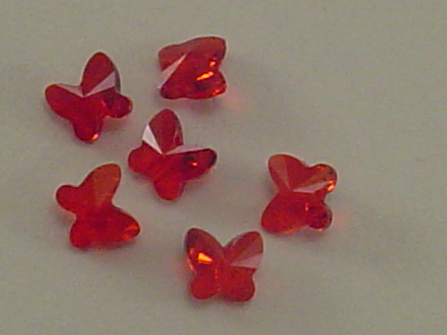 12 pcs 6mm BUTTERFLY BEAD LIGHT SIAM  European Rhinestones